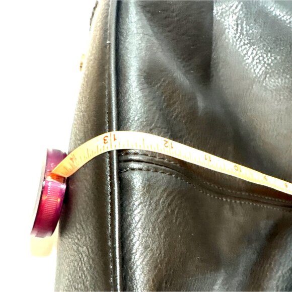 Antik Kraft Black Faux Leather Shoulder Bag With Gold-Tone Accents & Pink Patter - Picture 6 of 8